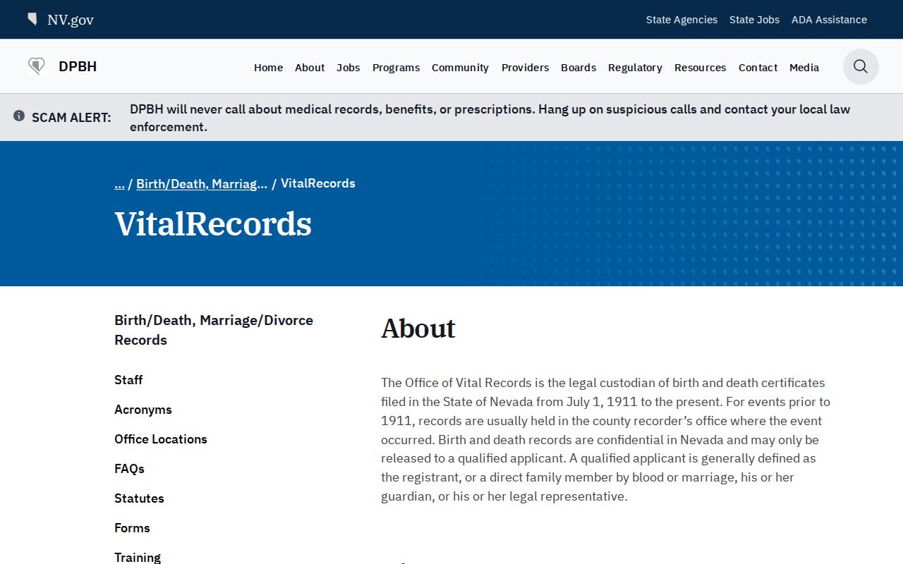 Elko resident lookup Nevada vital records access page