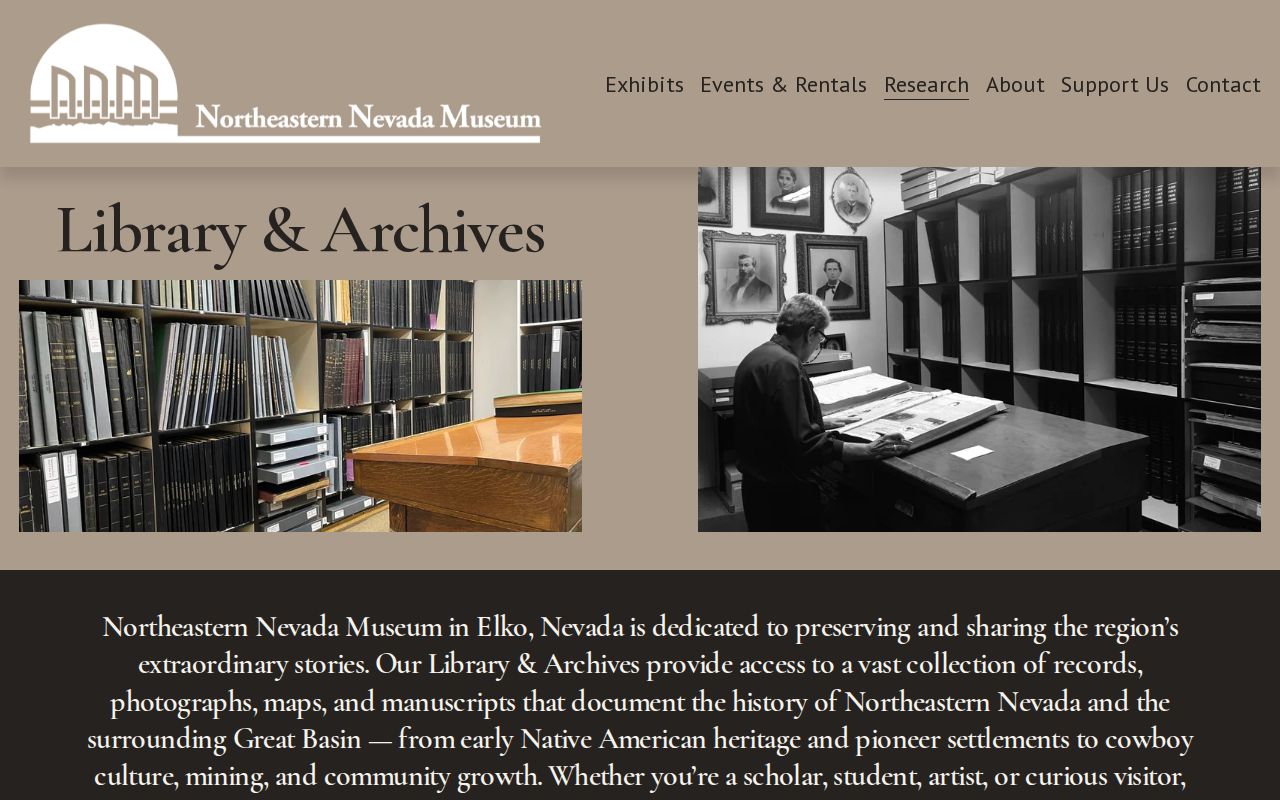 Elko city-directory archive research at the Northeastern Nevada Museum appointment-only archives